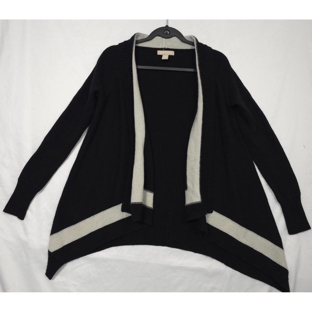 Banana Republic Cardigan Merino Wool Cashmere Draped Italian-yarn S Black Gray